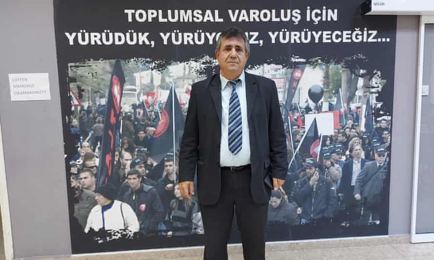 Sener Elcil in the teachers’ union of northern Cyprus.