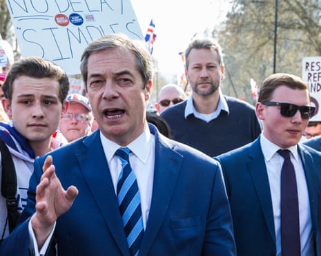 Farage with pro-Brexit marchers