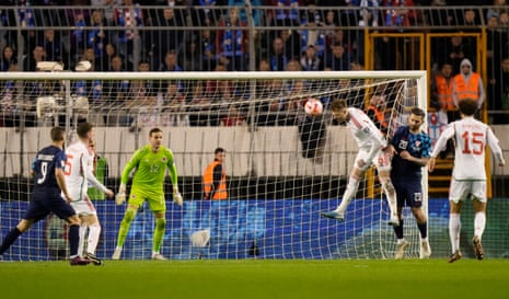 Croatia v Wales: Euro 2024 qualifiers – live | Euro 2024 qualifying 1 Wales' Joe Rodon, third from right, challenges for the ball with Croatian Marko Livaja.