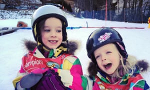 Heading for a fall: Kate Carter’s children at the ski school