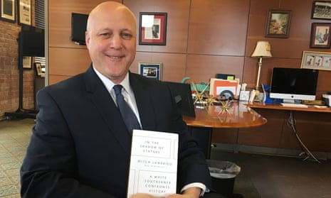 New Orleans Mayor Mitch Landrieu, here posing with his book, In the Shadow of Statues: ‘The monuments helped distort history.’