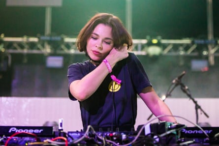 Russian DJ Nina Kraviz performing at Field Day, June 2017.