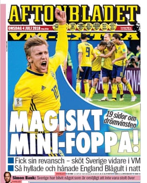 Aftonbladet feels the magic of Swedenâs progress to the last eight