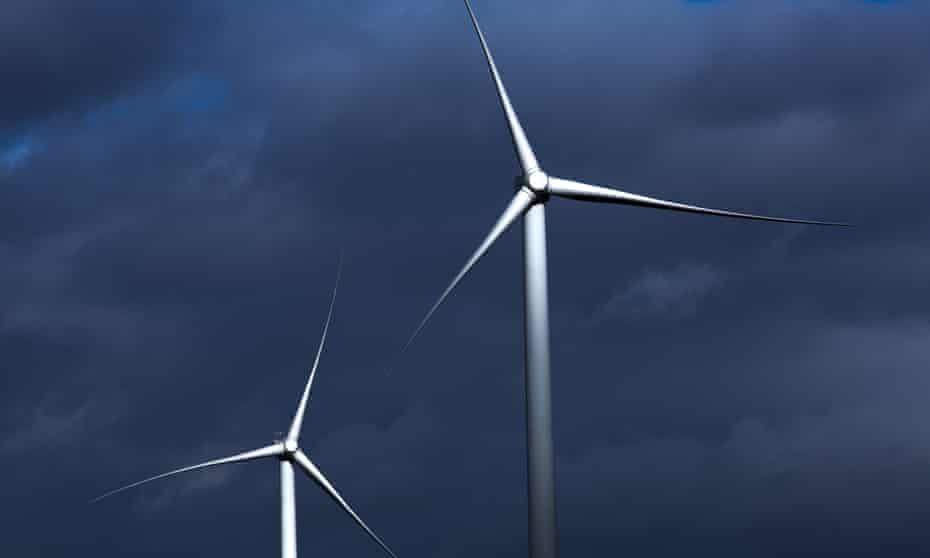A wind farm in Lancashire. The report said that EU policies had helped infrastructure investments, such as in renewable energy.