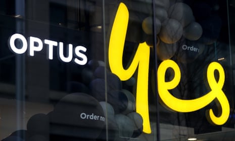 Optus sign in a window