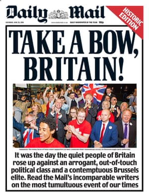 Image result for pro brexit  front pages