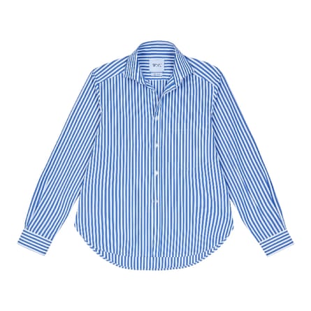 Royal blue and white striped shirt