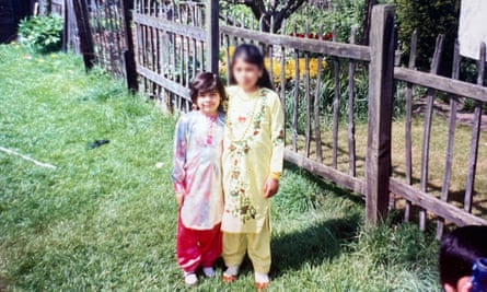 Nazia aged eight with one of her cousins.