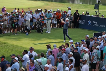 Bob MacIntyre in action on the final day of the BMW Championship in Maryland.