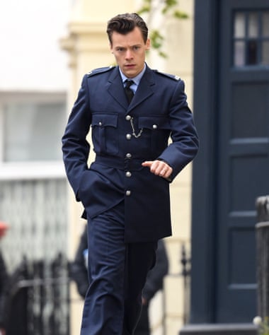 Harry Styles on the set of My Policeman in Brighton, 2021.