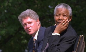 President Bill Clinton and Nelson Mandela at the 4 July ceremonies in Philadelphia, 1993.