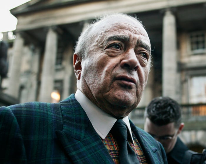 Survivors of abuse by Mohamed Al Fayed call for trafficking investigation