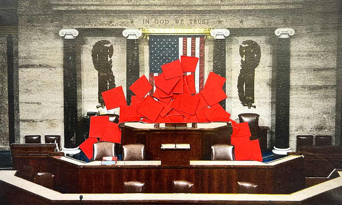 Graphic showing house and red envelopes