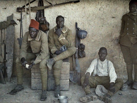 Senegalese soldiers serving in the French army on the western front in June 1917.