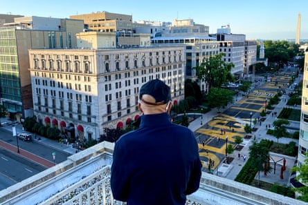 Representative John Lewis looks out over Black Lives Matter Plaza in Washington DC
