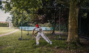 Graces Cricket ClubMahe nder Pal (Captain) warming up.