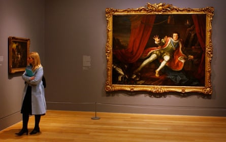 A visitor at Tate Britain wanders past the Hogarth’s painting David Garrick As Richard III, owned by the Walker Art Gallery, Liverpool, in 2007.