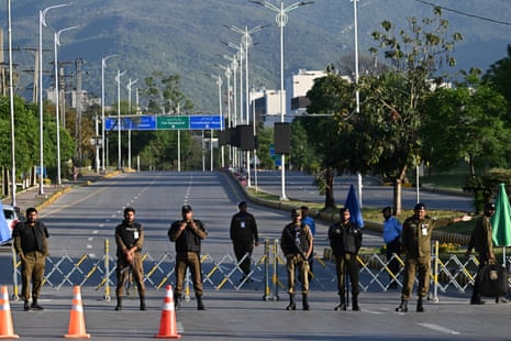 Stringent security measures in the Pakistani capital have remained in place despite the absence of talks.