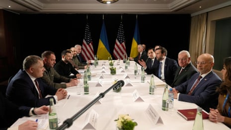 JD Vance and Volodymyr Zelenskyy have 'good conversation' about Ukraine war – video