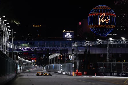 Lando Norris successful action astatine nan unsocial Las Vegas Strip Circuit