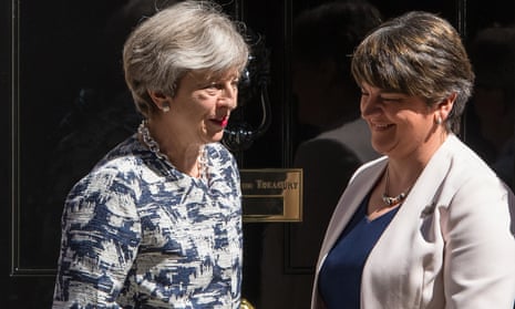 Theresa May with DUP leader Arlene Foster after reaching the £1bn deal with the Democratic Unionist party to prop up her minority government. 