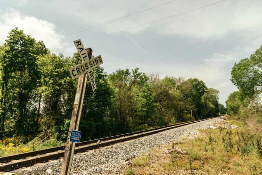 A railroad leads into the Arrowhead landfill in Uniontown.