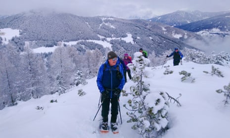 Wilf Bishop snowshoeing in Austria