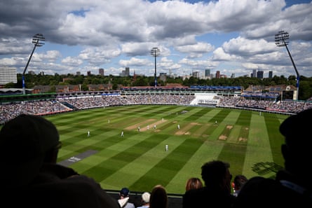 General view of play during day two of the 2nd Rothesay Test Match between England and India at Edgbaston.