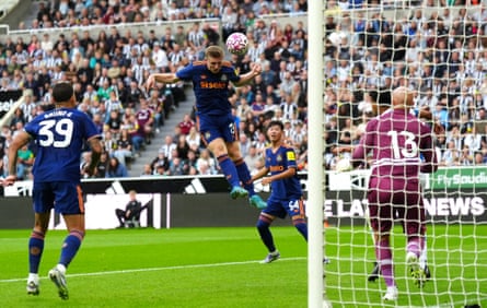 Matt Targett heads Newcastle successful beforehand against Espanyol successful Friday’s friends astatine St James’ Park.