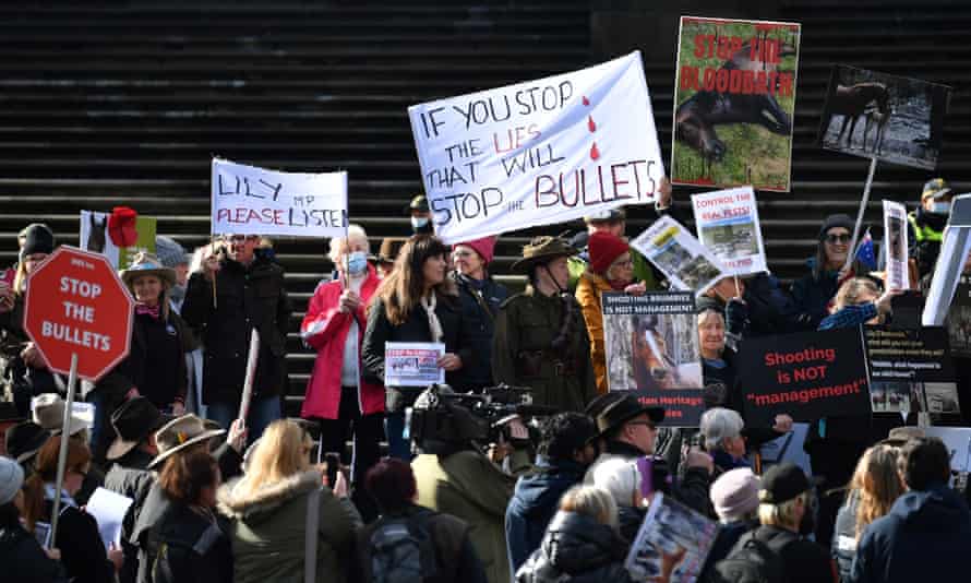 Protesters on the steps of Victorian parliament