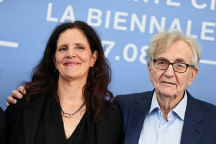 Laura Poitras and Seymour Hersh at the 82nd Venice film festival in August.