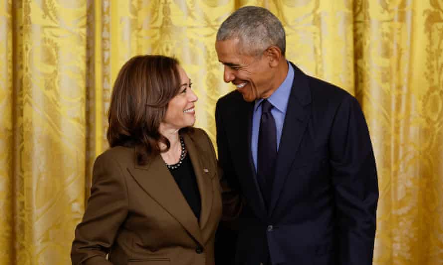 Obama with Kamala Harris.