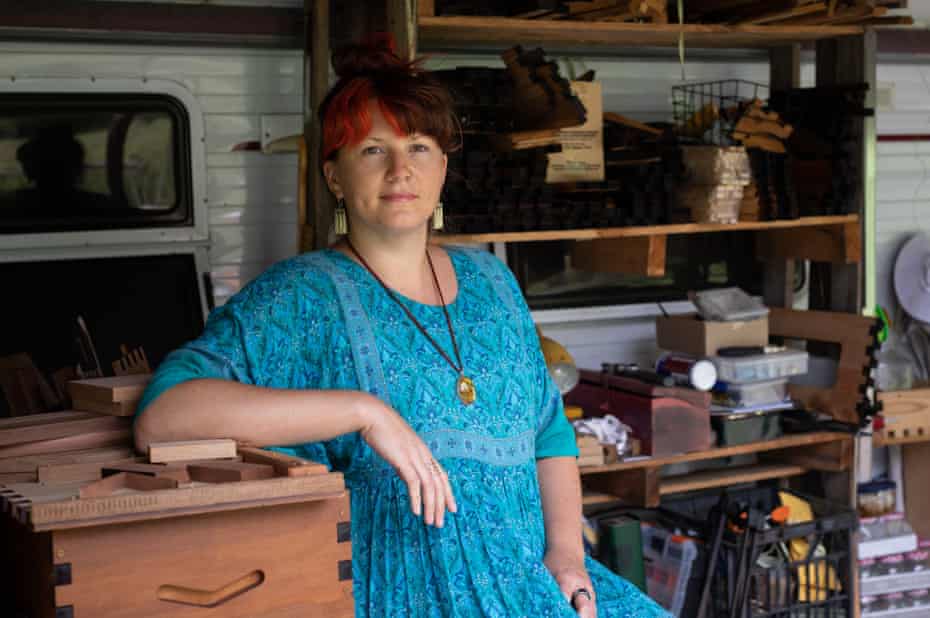Mirabai Nicholson-McKellar, who lives in a caravan on her brother's property near Byron Bay, says she
