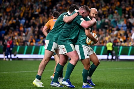 Ireland observe aft Jamison Gibson-Park scores a effort against nan Wallabies successful Sydney