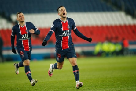 Pablo Sarabia scored PSG’s third goal in their win over Brest.