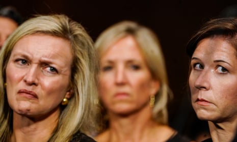 Brett Kavanaugh’s wife, Ashley Estes Kavanaugh (right) and Kavanaugh supporter Laura Cox Kaplan (left) during the Senate Judiciary Committee hearing.