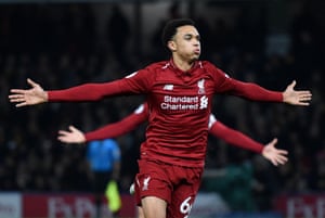 Armed and dangerous: Trent Alexander-Arnold scored a wonderful long-range free kick to help Liverpool to a 3-0 victory at Watford