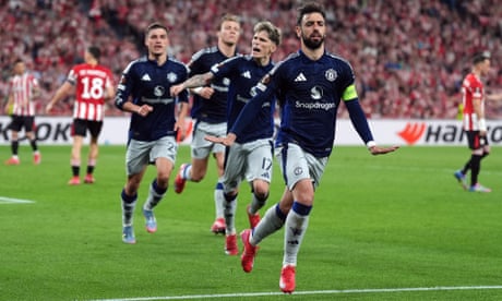 Bruno Fernandes and Manchester United celebrate against Athletic