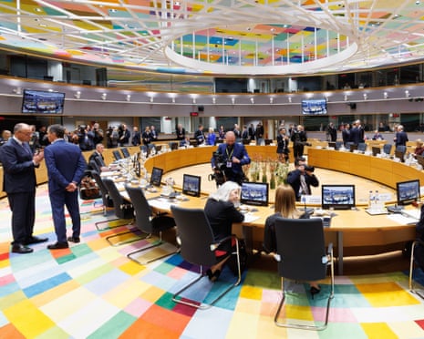 Picture taken before the start of a European council summit in Brussels, Belgium.