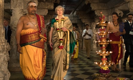 Theresa May visiting Bangalore in India in November 2016.