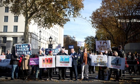 Pro-Brexit protesters near Downing Street, November 2018.
