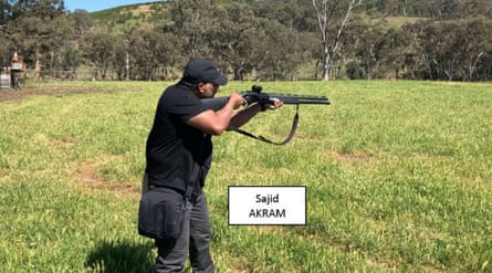 Still from vision contained in a court document of a man holding a gun.