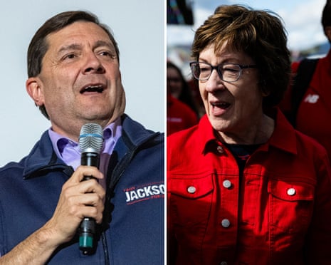 Troy Jackson and Susan Collins are in the final sprint of their campaigns. Composite: AFP, Bloomberg, Getty Images