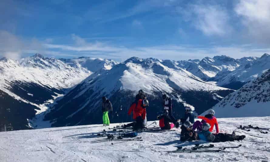 Andy Walters’ class of 10 children in Davos, 2020.