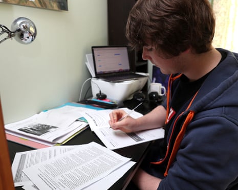 Student doing homework