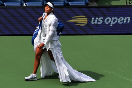 Japan's Naomi Osaka arrives for her women's singles second round match.