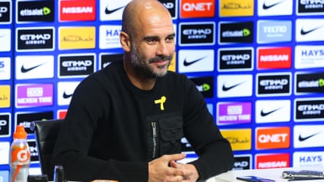 Manchester City 'are not going to win or lose the title' in derby, says Guardiola – video