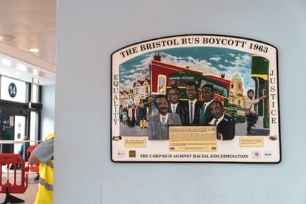 A plaque in Bristol bus station commemorating the 1963 bus boycott