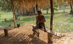 Clebeson Tenharin after a forest excursion to find invaders: ‘It wasn’t like this last year. It has gotten much worse. They’re really coming into the reserve now.’