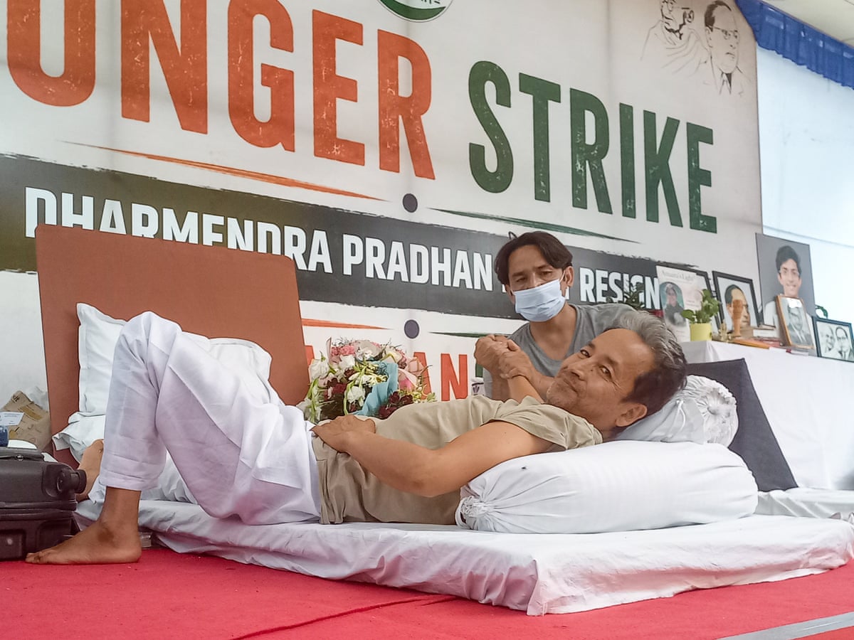 I'm sorry but I'm unable to speak': hero of India's Cockroach party weakens on 19th day of hunger strike | Global development | The Guardian